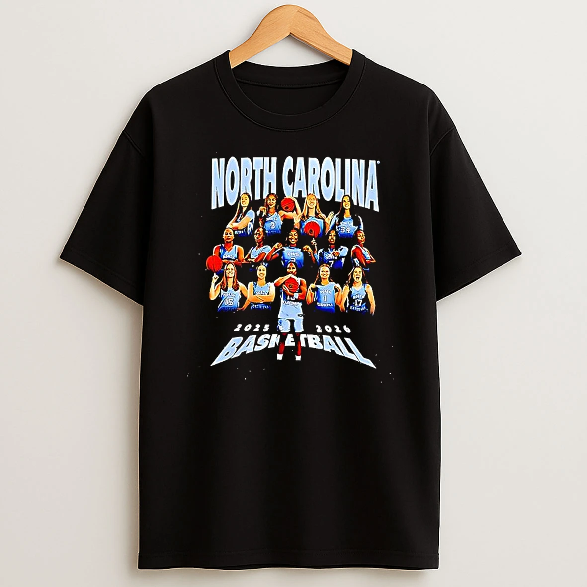 North Carolina Basketball 2025 2026 Promotional T Shirt