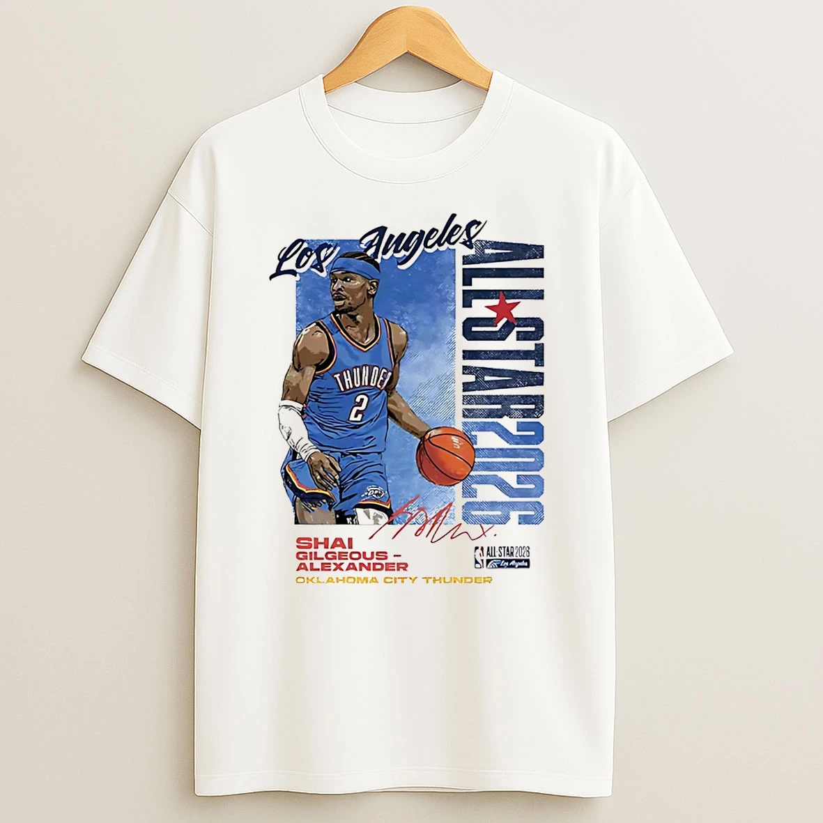 Okc Thunder Shai Gilgeous Alexander 2026 All Star Graphic T Shirt