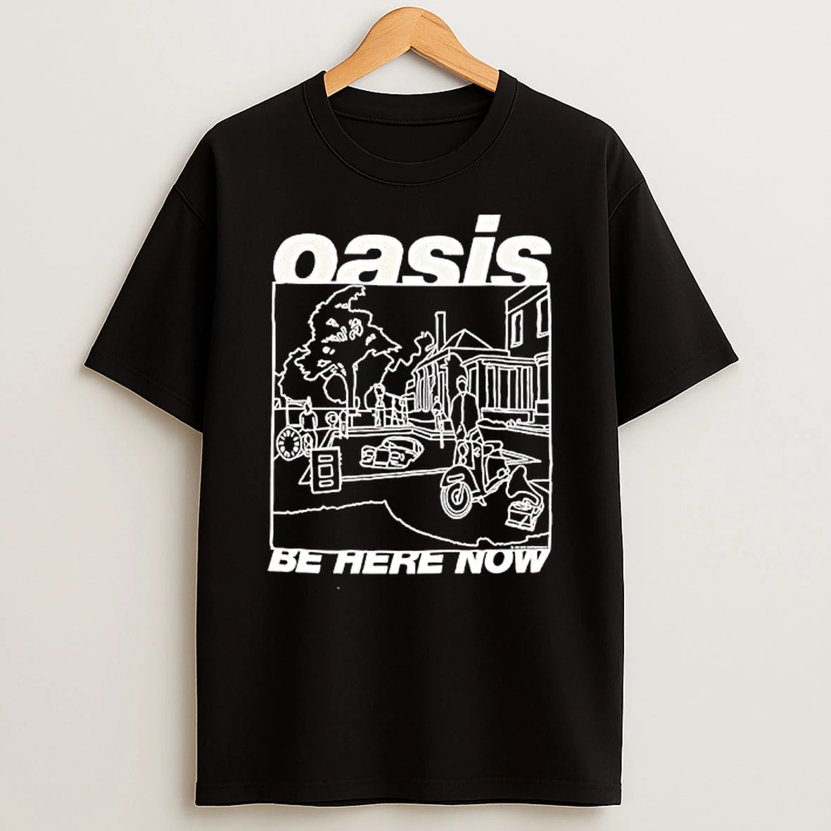 Oasis Be Here Now Line Drawing T Shirt