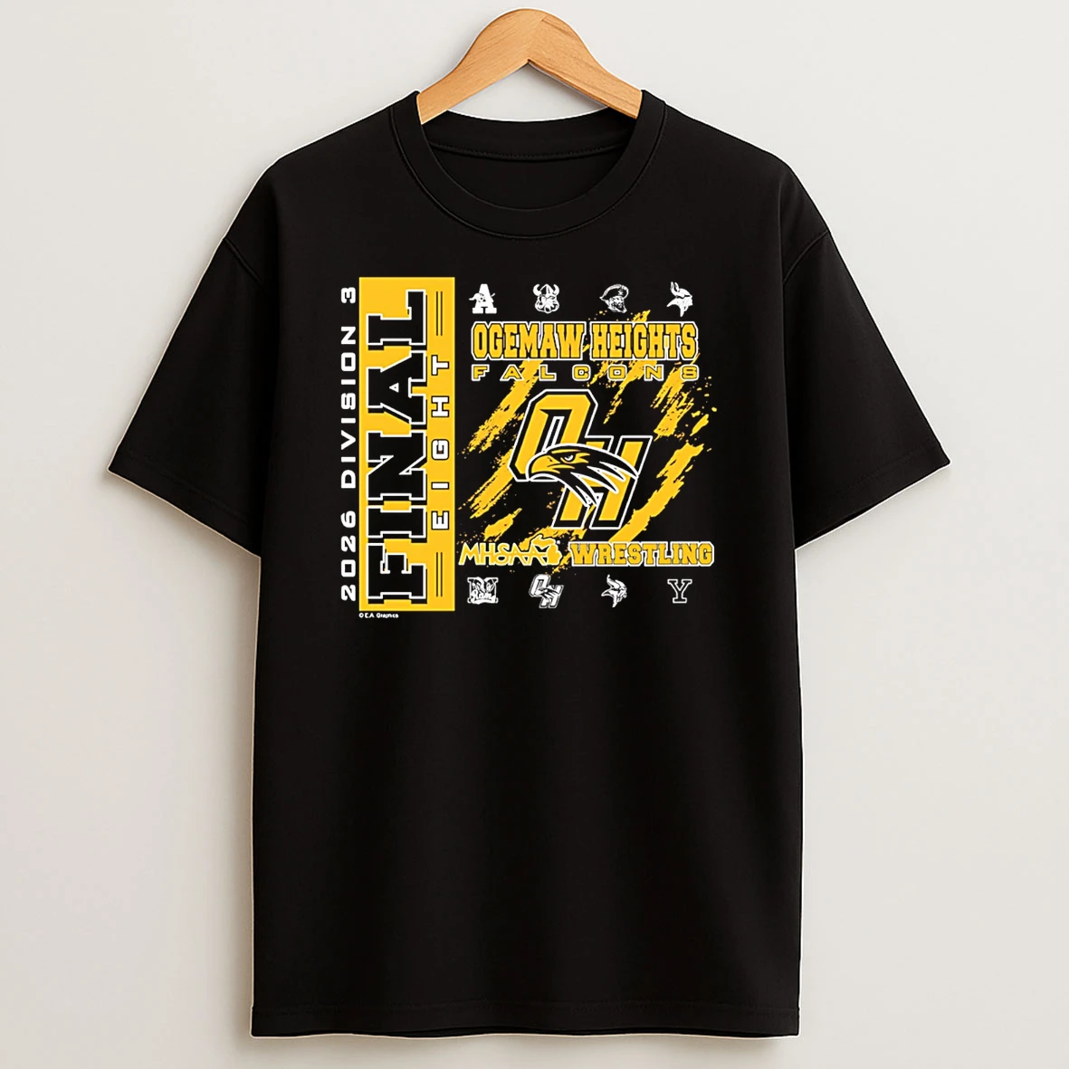 Ogemaw Heights 2026 Mhsaa Team Wrestling Final 8 D3 Logo T Shirt