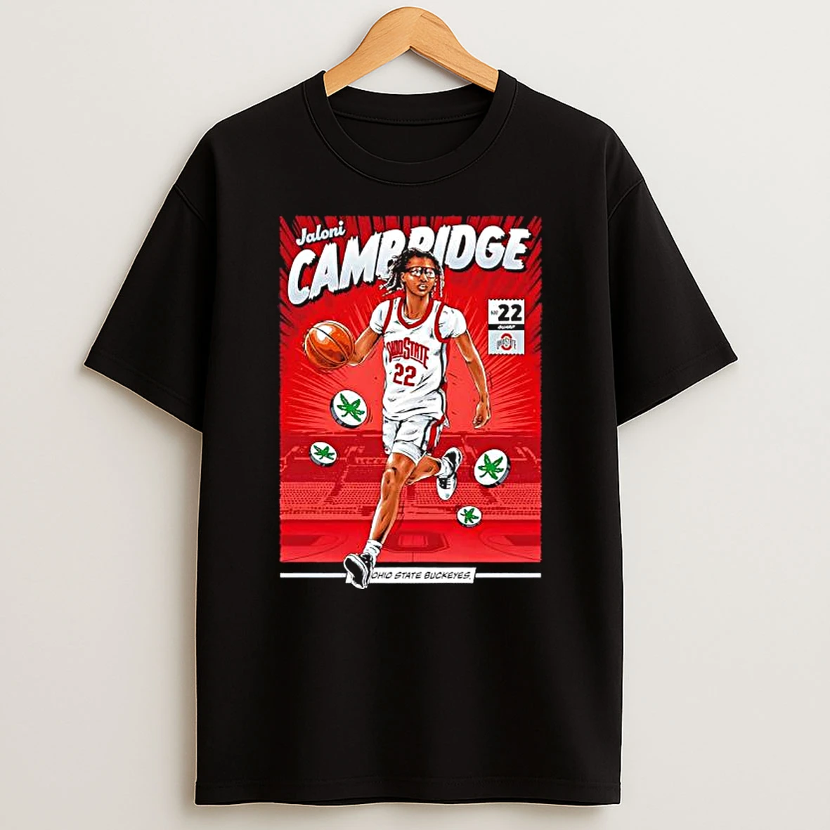 Ohio State Buckeyes Basketball 22 Jaloni Cambridge Comic T Shirt