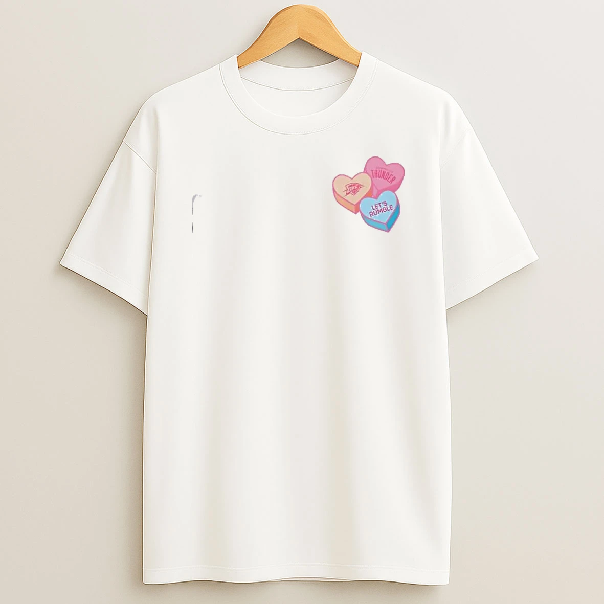 Oklahoma City Thunder Lets Rumble Candy Heart Valentines Day T Shirt