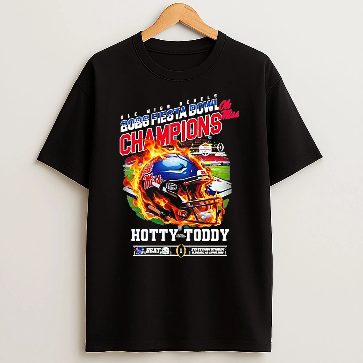 Ole Miss Rebels 2026 Fiesta Bowl Champions Hotty Toddy State Farm Stadium T Shirt