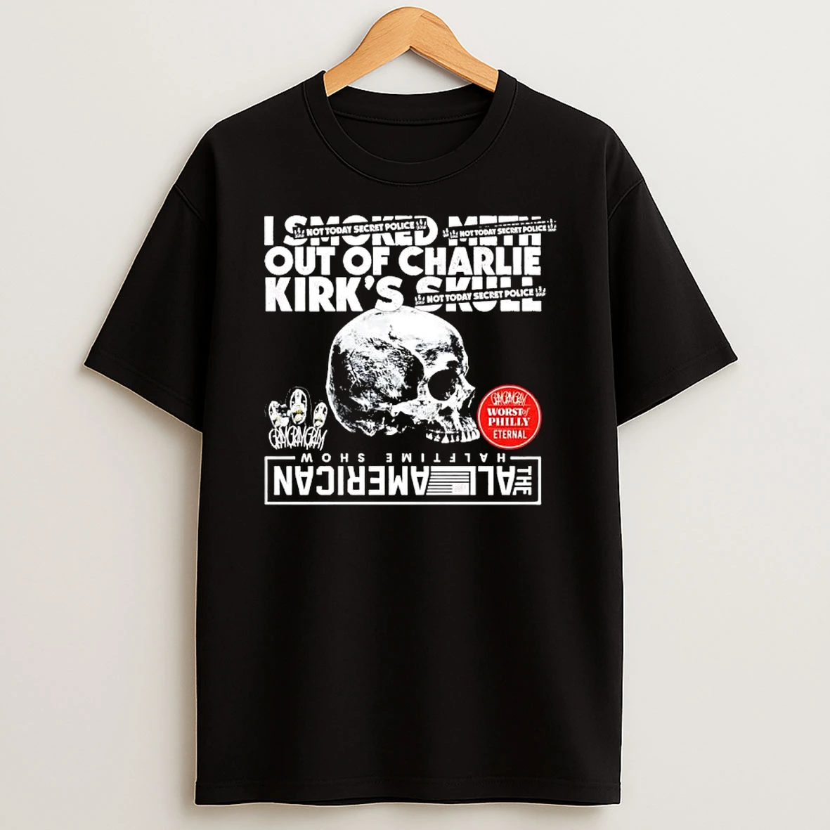 Out Of Charlie Kirks Skull T Shirt