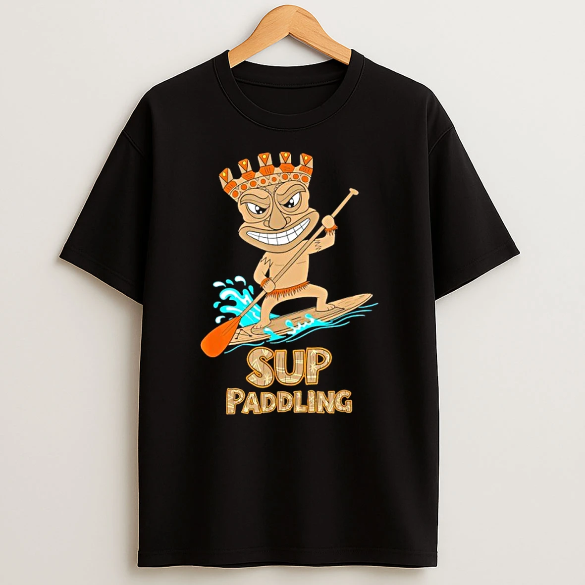 Paddleboarding Hawaiian Funny Tiki Standup Paddling T Shirt