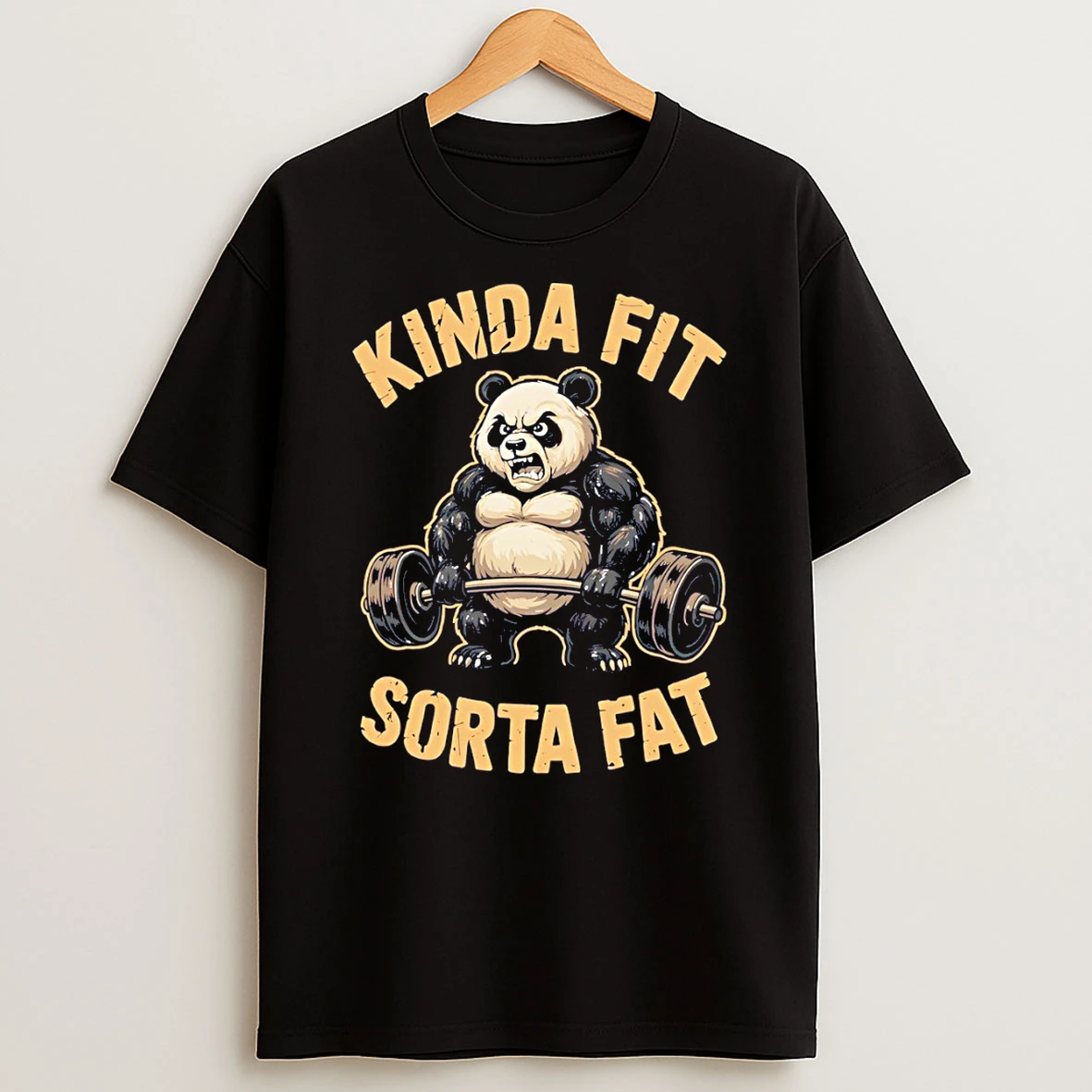 Panda Workout Kinda Fit Sorta Fat T Shirt