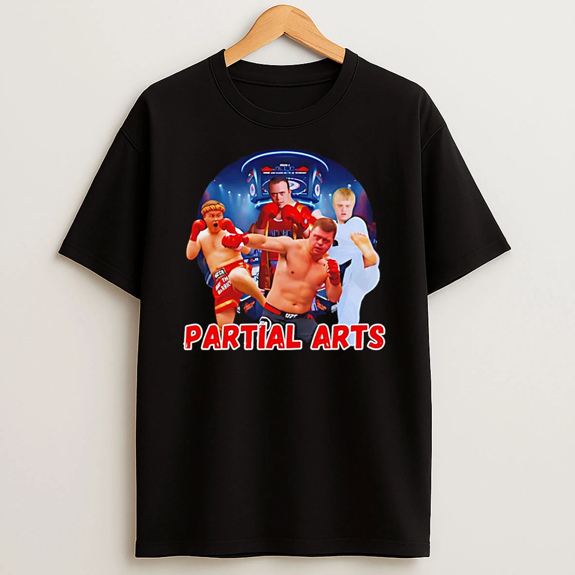 Partial Arts Down Graphic T Shirt