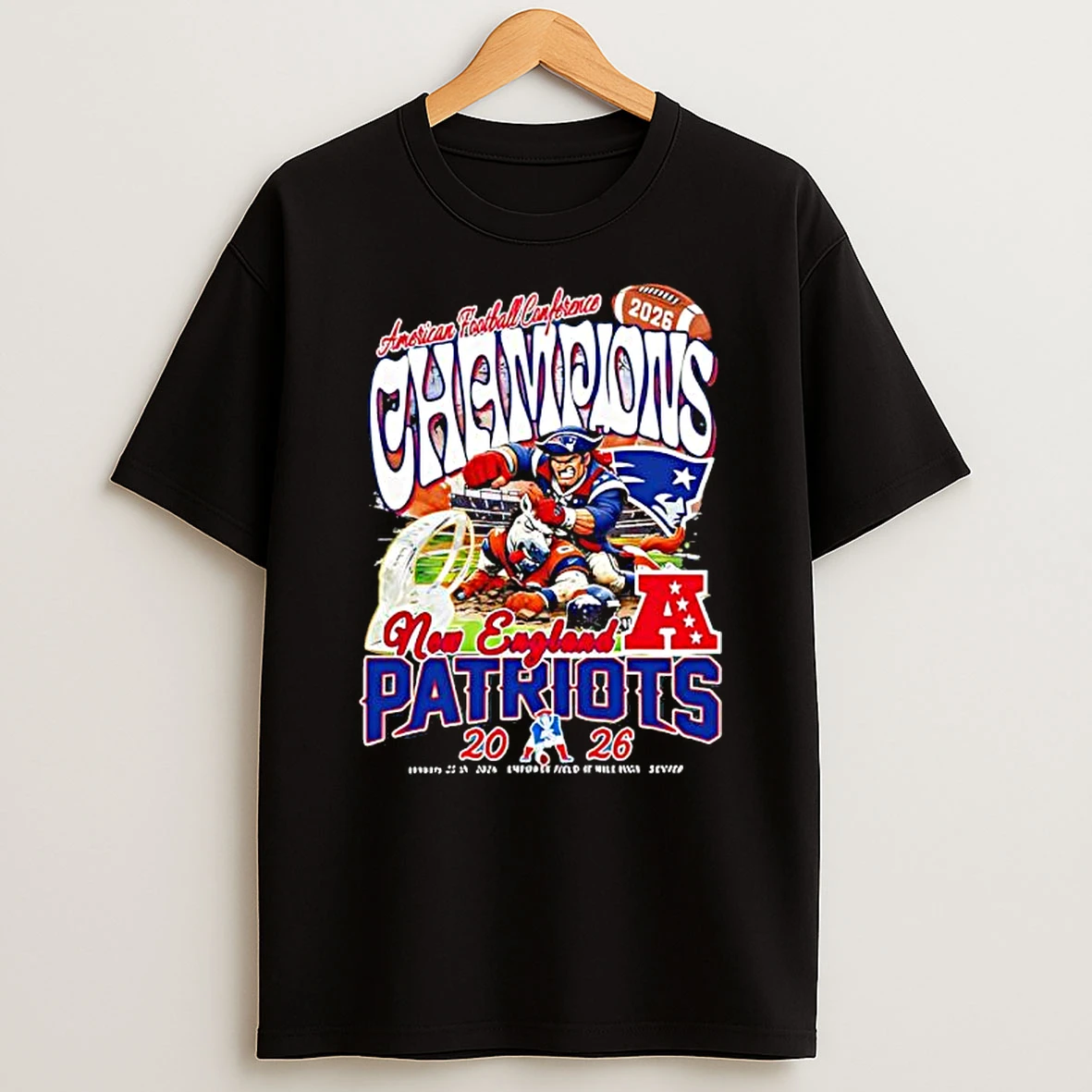 Patriots Afc Champions New England Patriots 2026 Graphic Logo T Shirt
