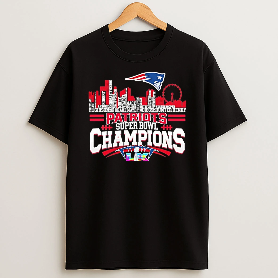 Patriots Super Bowl Champions Typo City T Shirt