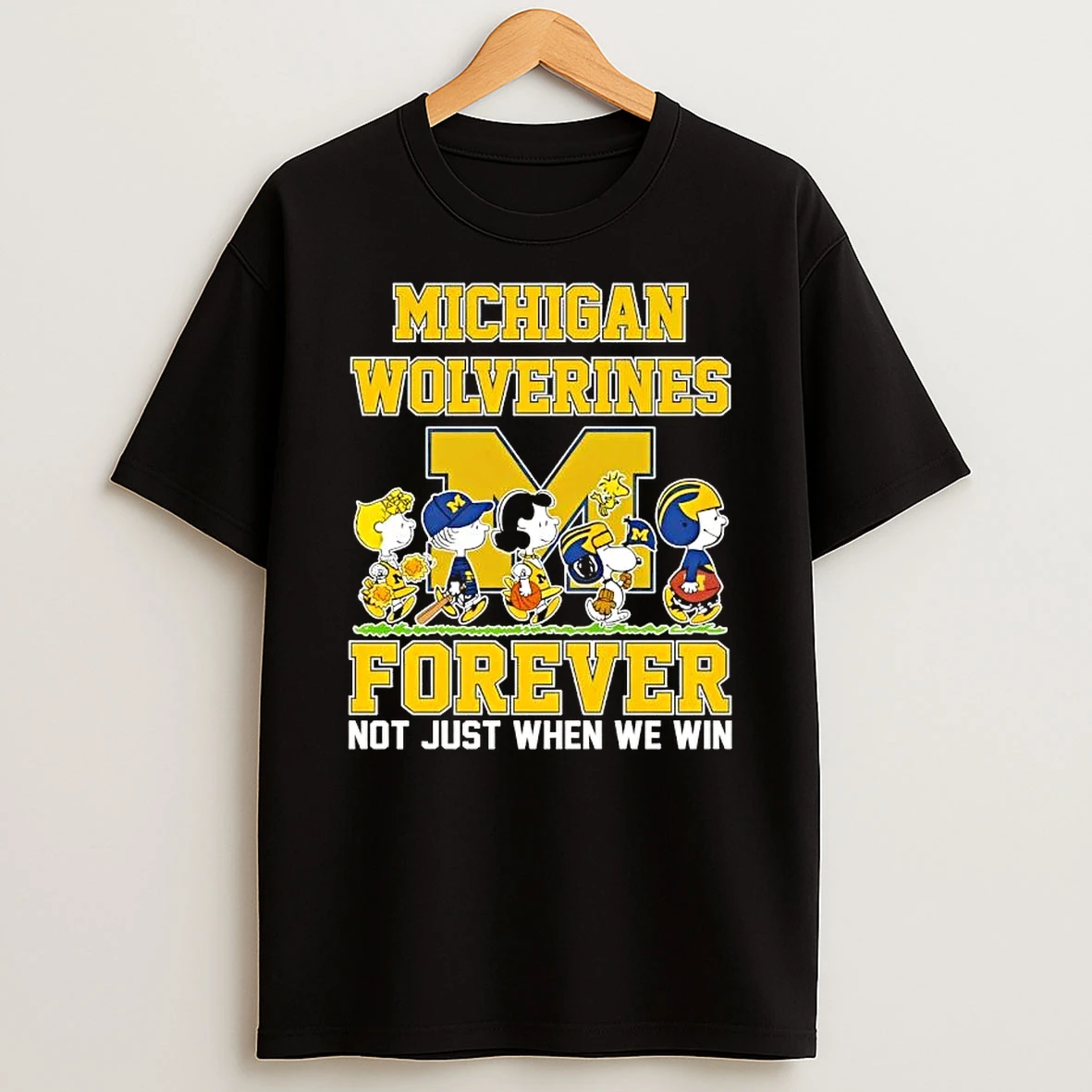 Peanuts Snoopy And Friends Abbey Road X Michigan Wolverines Forever Not Just When We Win T Shirt