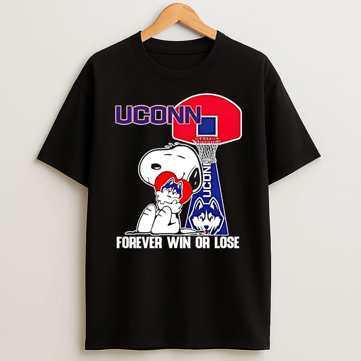 Peanuts Snoopy Forever Win Or Lose Uconn Huskies Basketball T Shirt