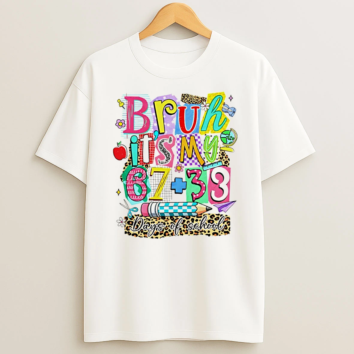 Pencil Coquette Bruh Its My 67 38 Days Of School T Shirt