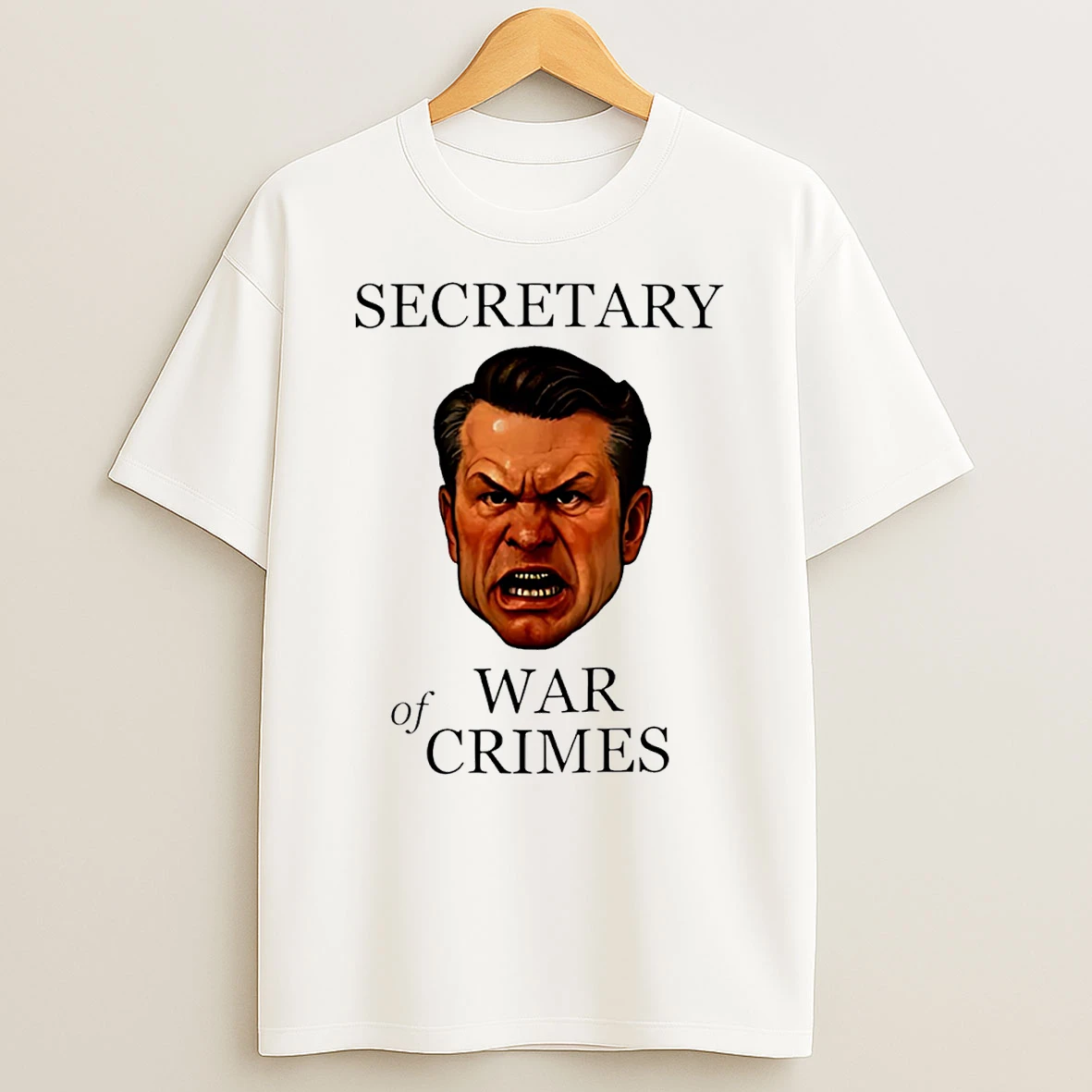 Pete Hegseth Secretary Of War Crimes Caricature T Shirt
