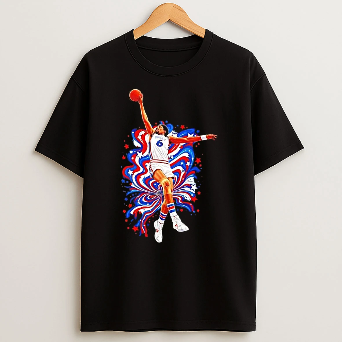 Phunkadelic Dr J Philadelphia 76ers Basketball Graphic T Shirt