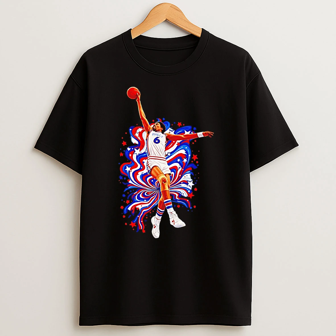 Phunkadelic Dr J Philadelphia Basketball Graphic T Shirt
