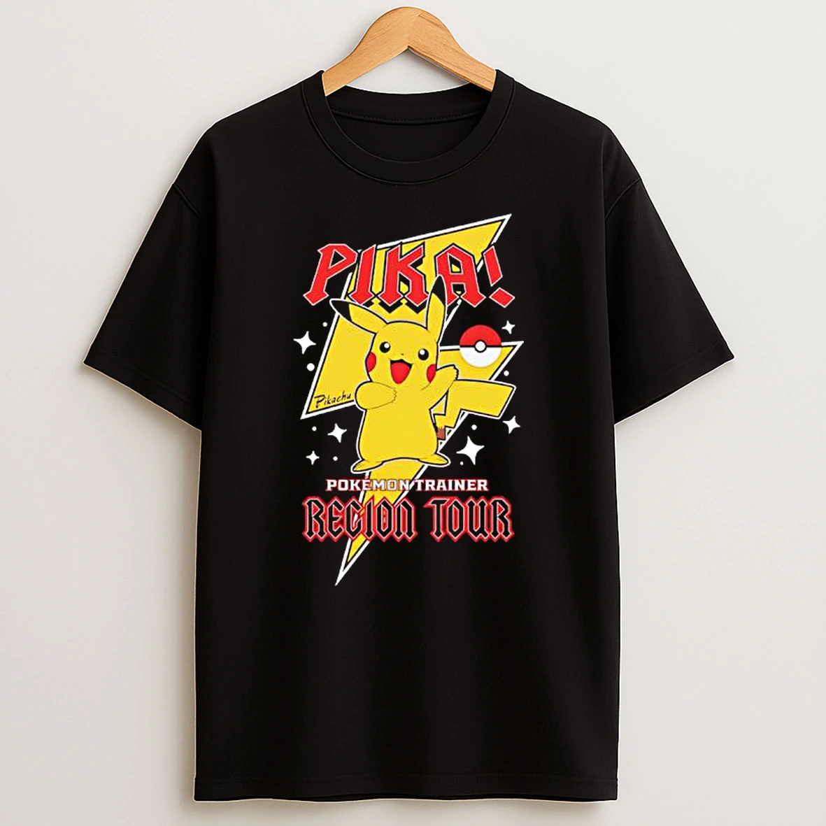 Pika Pokemon Trainer Region Tour T Shirt