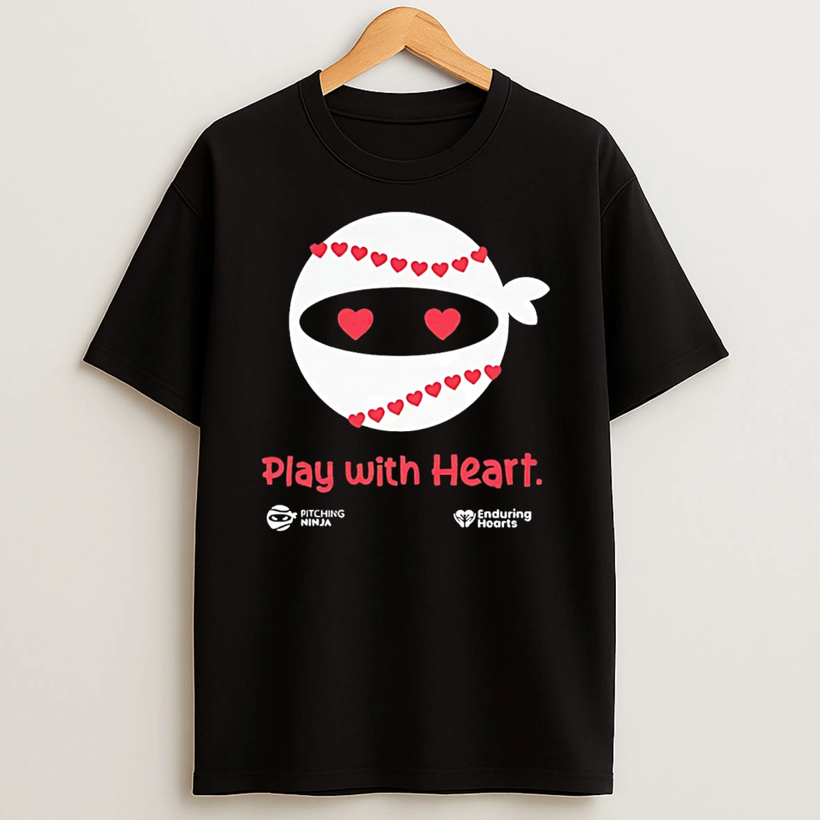 Pitching Ninja Play With Heart T Shirt