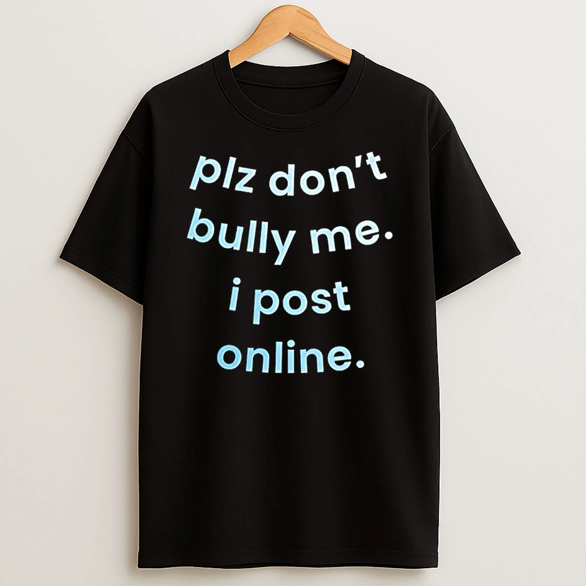 Plz Dont Bully Me I Post Online Text T Shirt