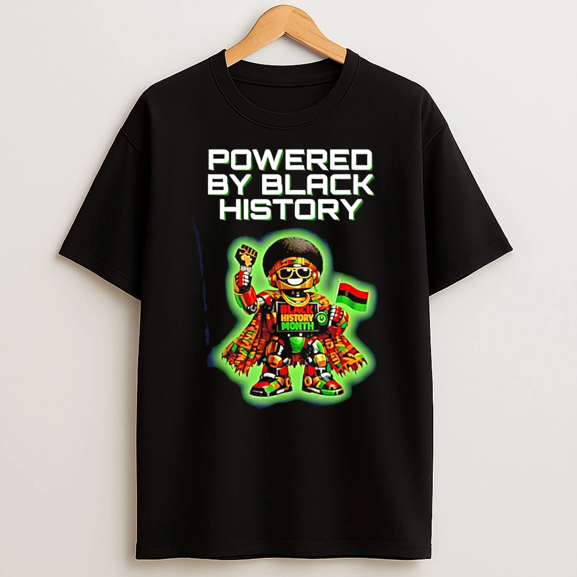 Powered By Black History Robot T Shirt