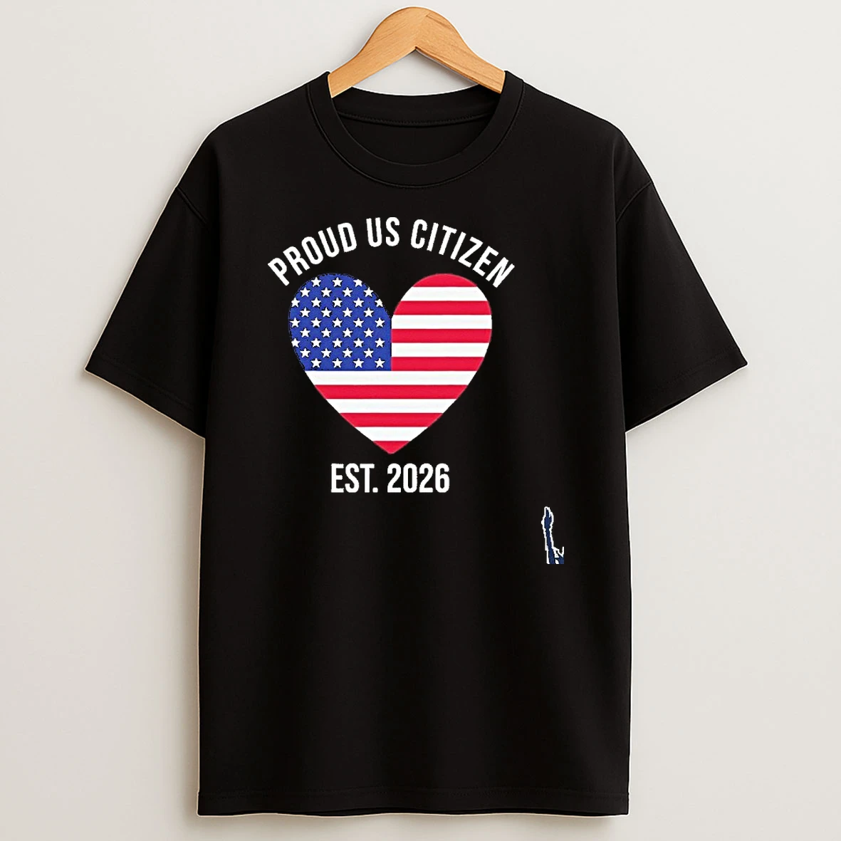 Proud Us Citizen Est 2026 Usa Flag Heart T Shirt