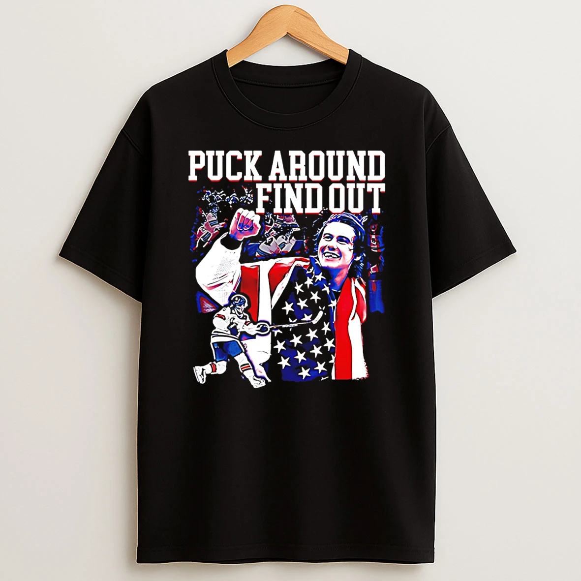 Puck Around Find Out Jack Hughes Usa Hockey T Shirt
