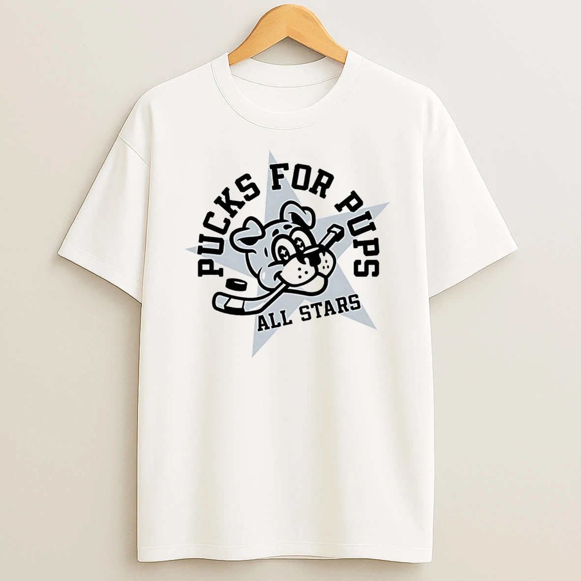 Pucks For Pups All Stars 2026 Hockey Logo T Shirt