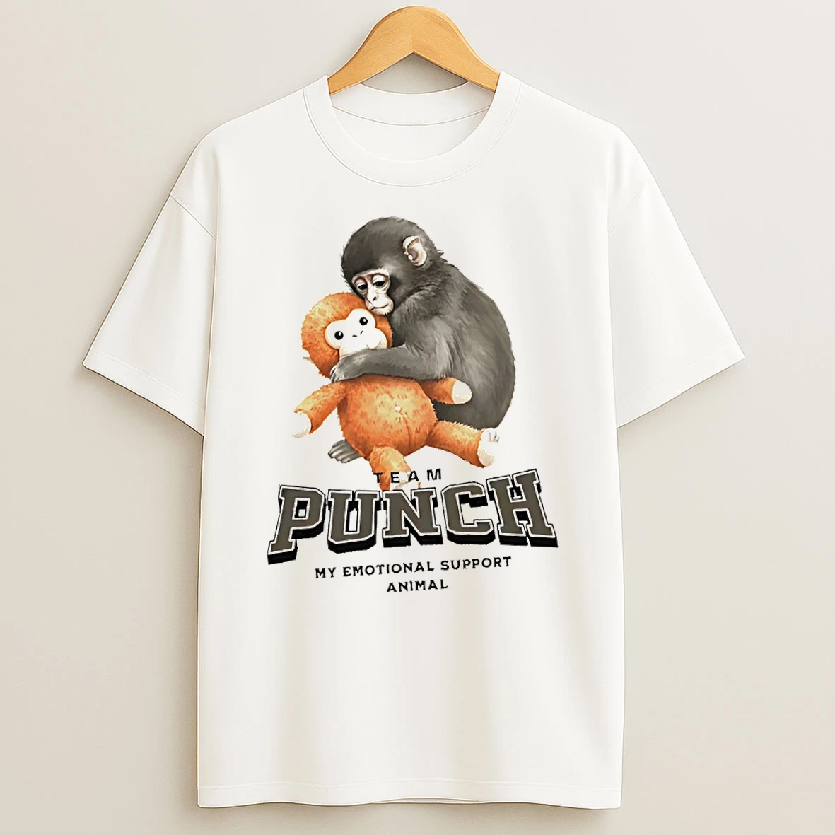 Punch Monkey Team Punch My Emotional Support Animal T Shirt
