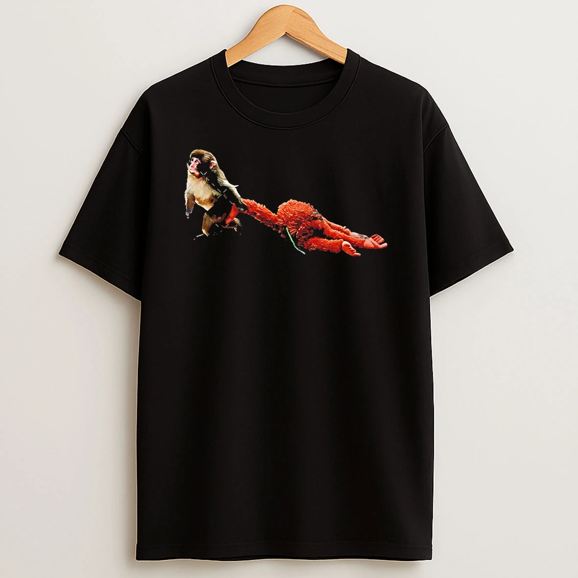 Punch Baby Monkey Emotional Plush Toy Vintage T Shirt
