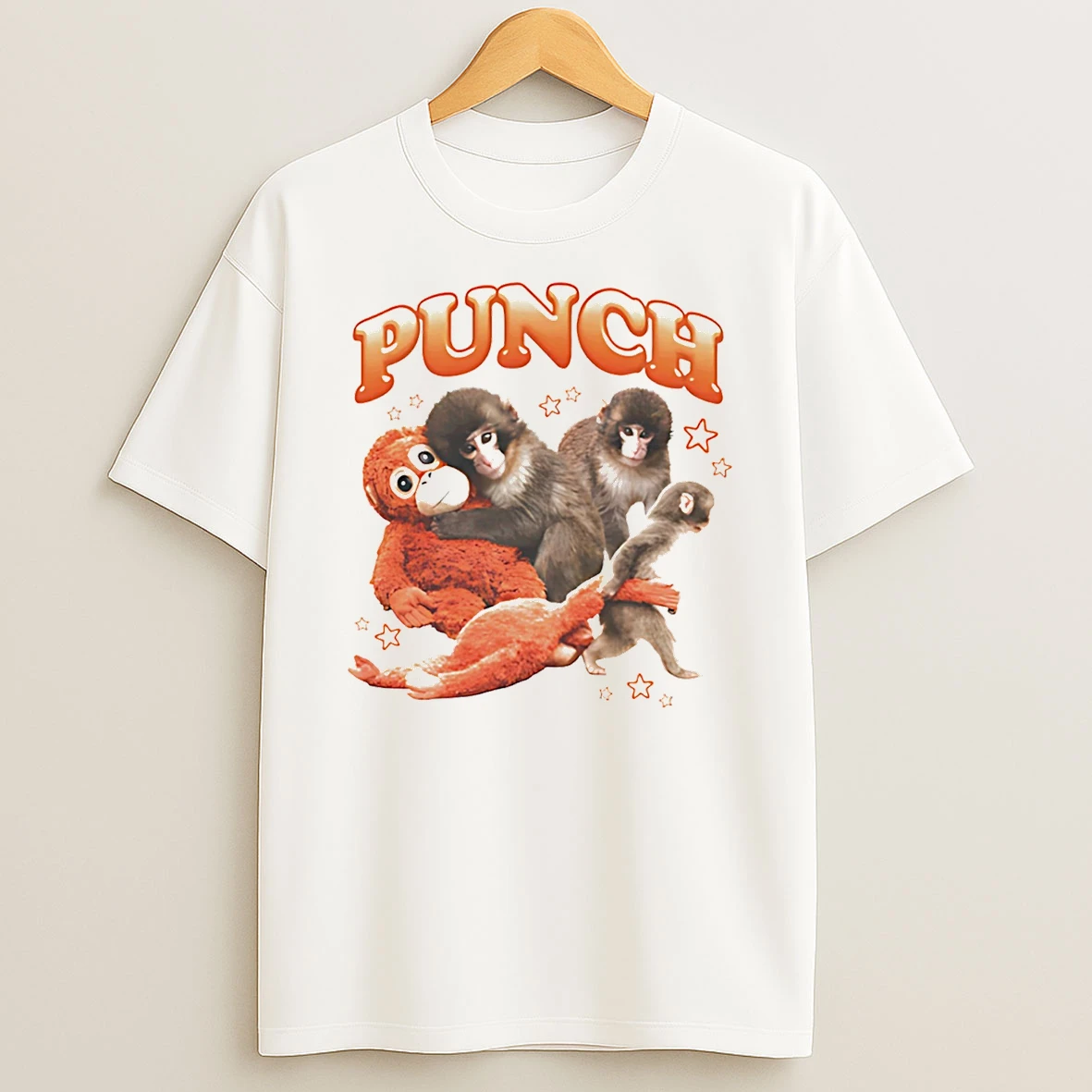 Punch The Monkey Cartoon Graphic T Shirt