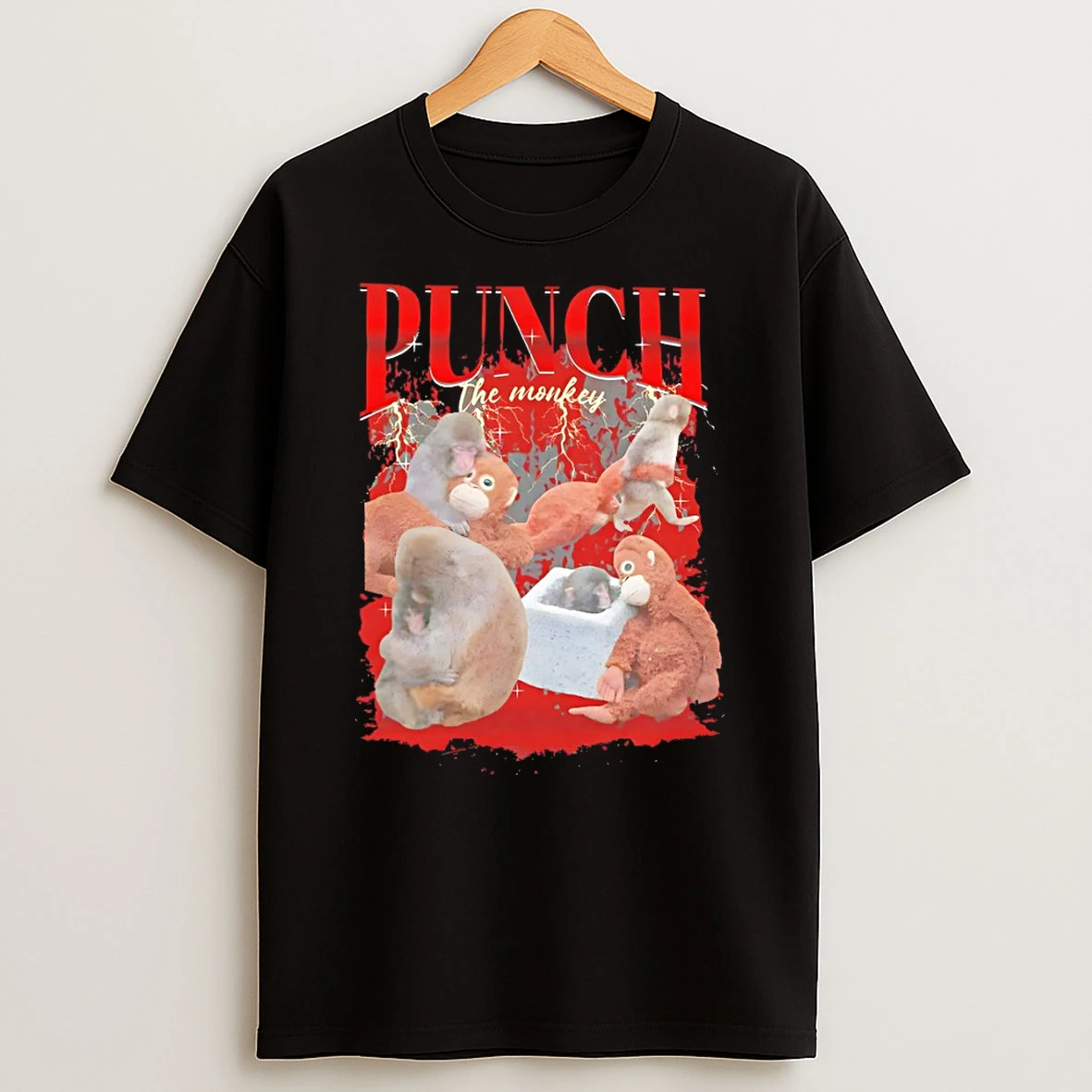 Punch The Monkey Empathetic Meme Graphic Vintage T Shirt