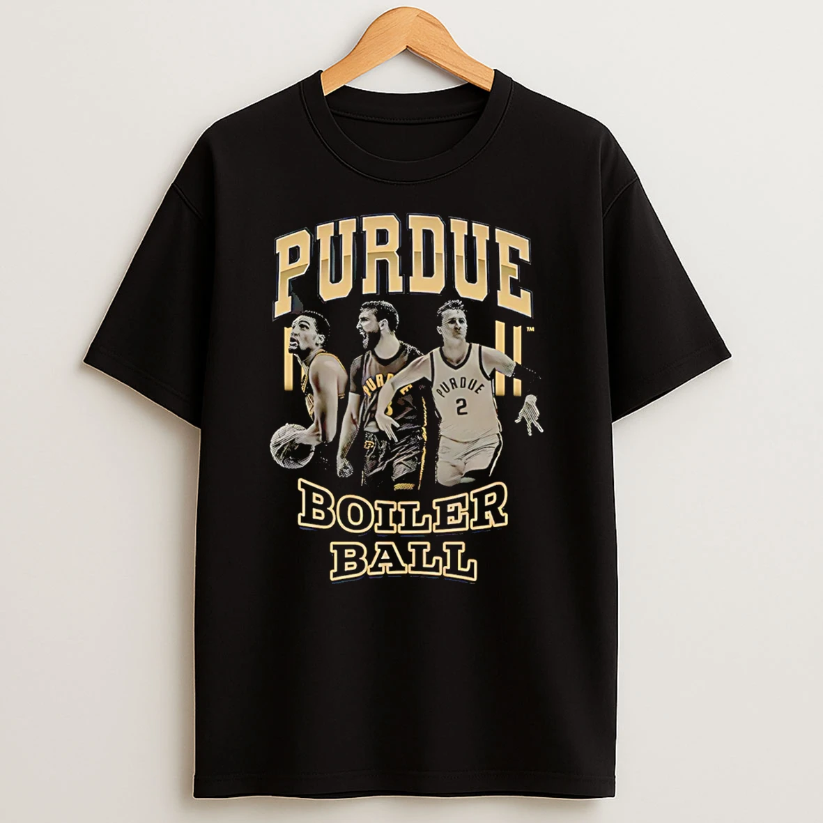 Purdue Boilermakers Basketball Big Three Boiler Ball T Shirt