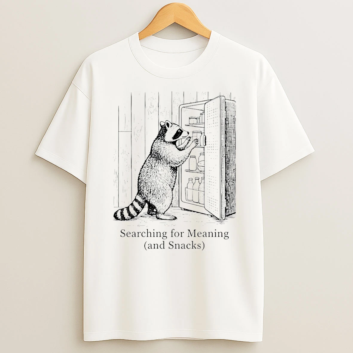 Raccoon Searching For Meaning And Snacks T Shirt