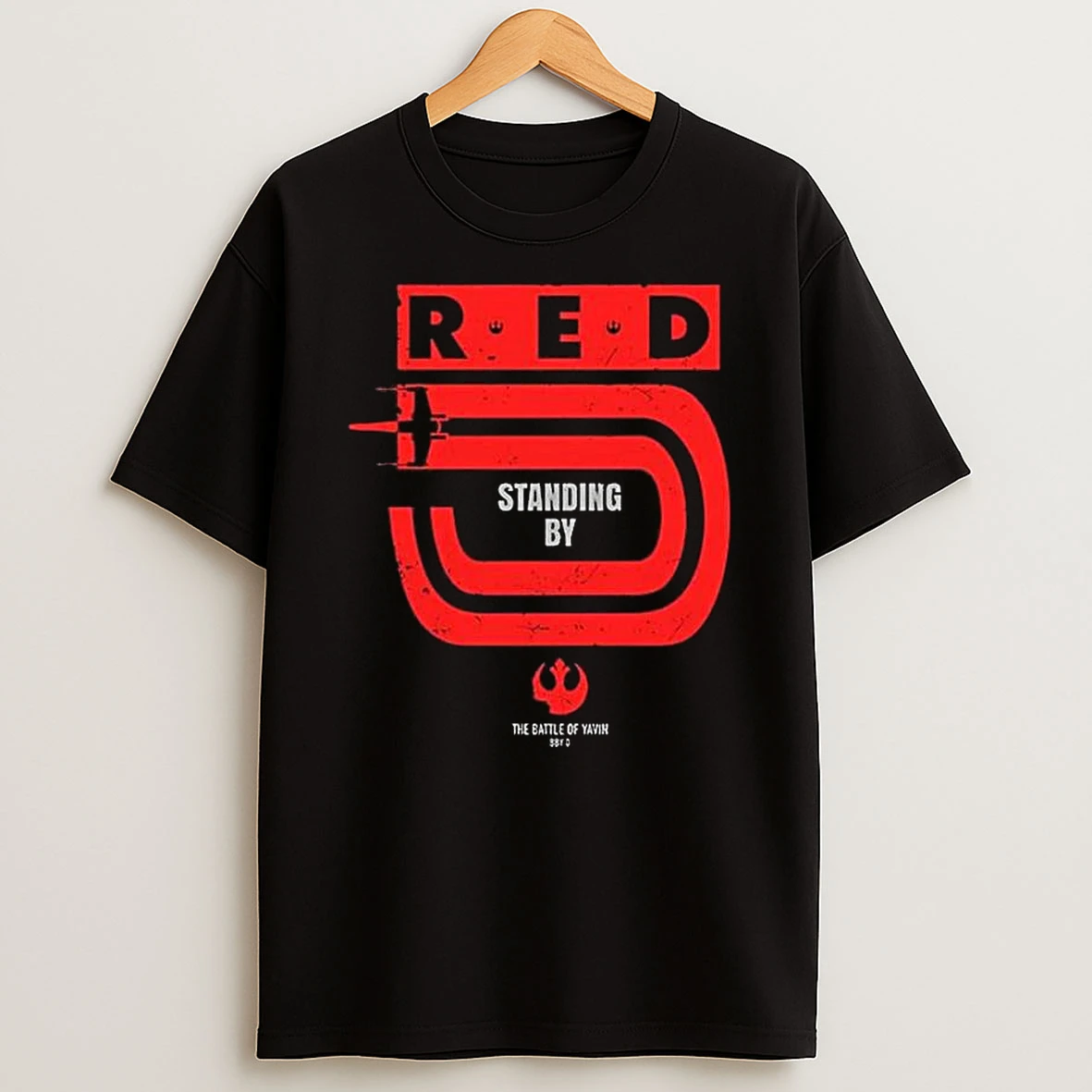 Red 5 Standing By Yavin Star Wars T Shirt