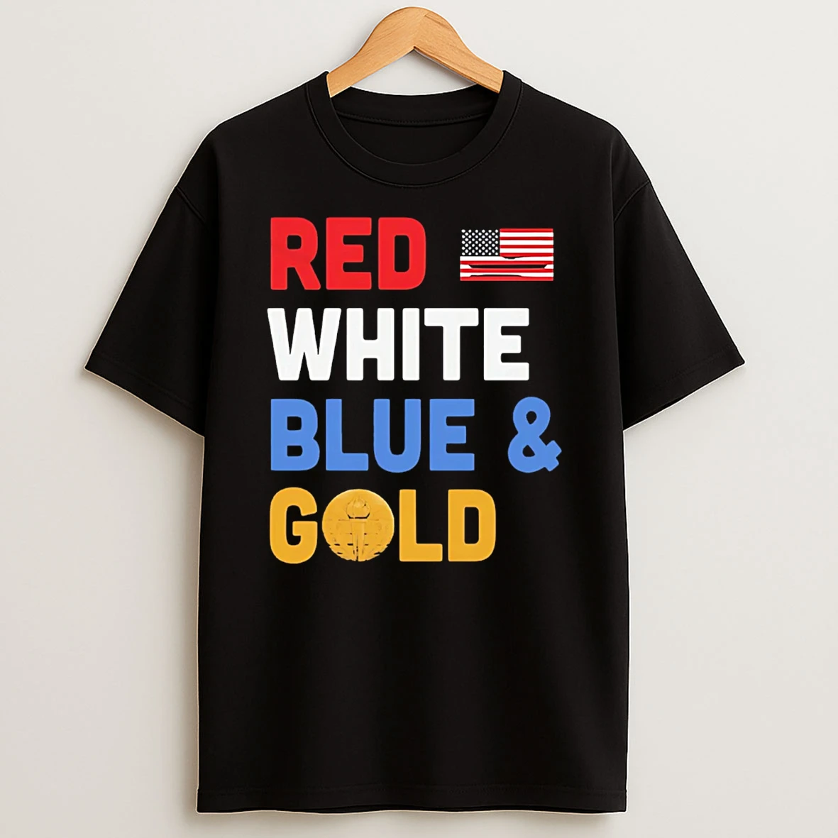 Red White Blue And Gold T Shirt