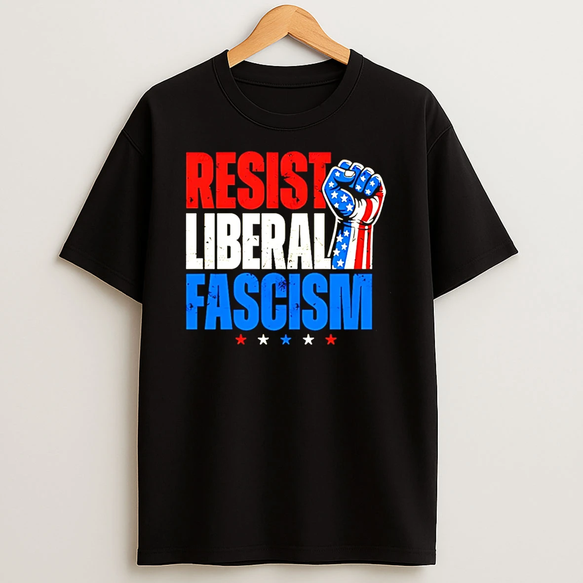 Resist Liberal Fascism Hand Usa Flag T Shirt