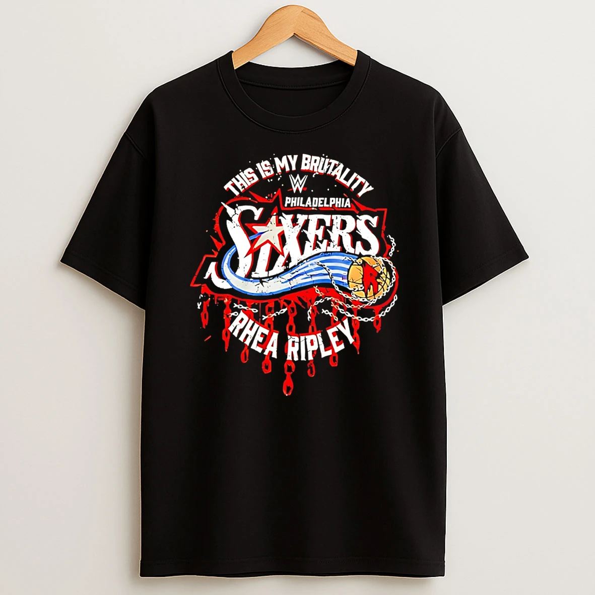 Rhea Ripley Philadelphia 76ers Wwe This Is Brutality T Shirt