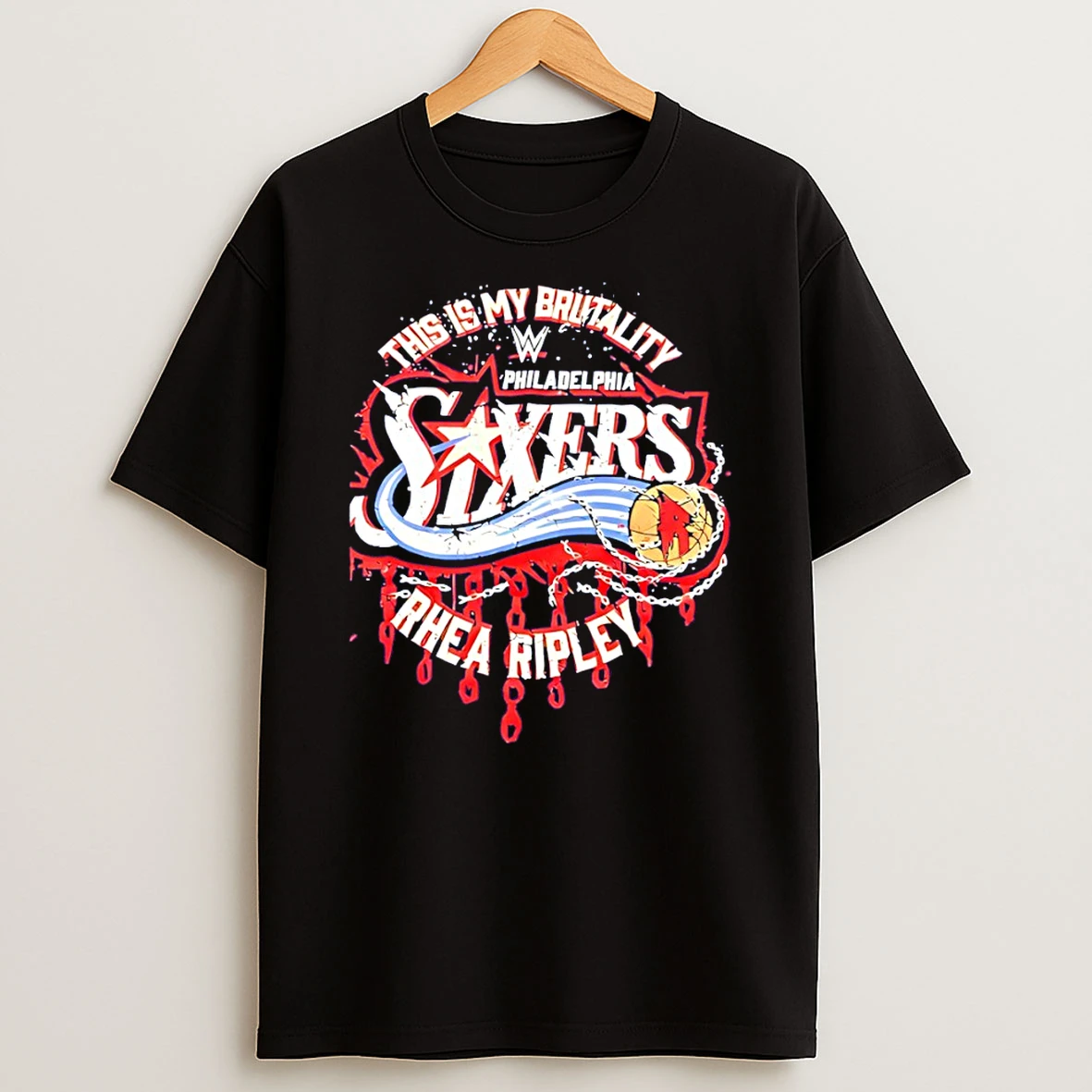 Rhea Ripley Wwe X Philadelphia 76ers This Is My Brutality T Shirt