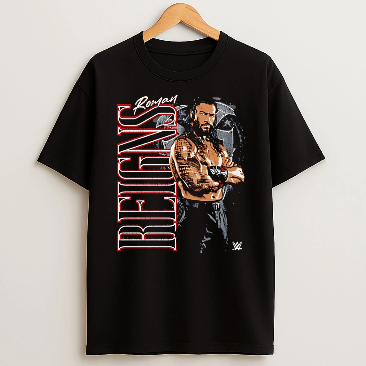 Roman Reigns Wwe Vertical Name Graphic T Shirt