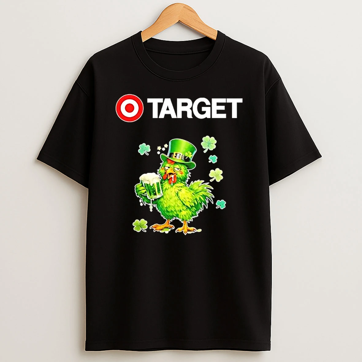 Rooster Drinking Beer X Target Happy St Patricks Day T Shirt