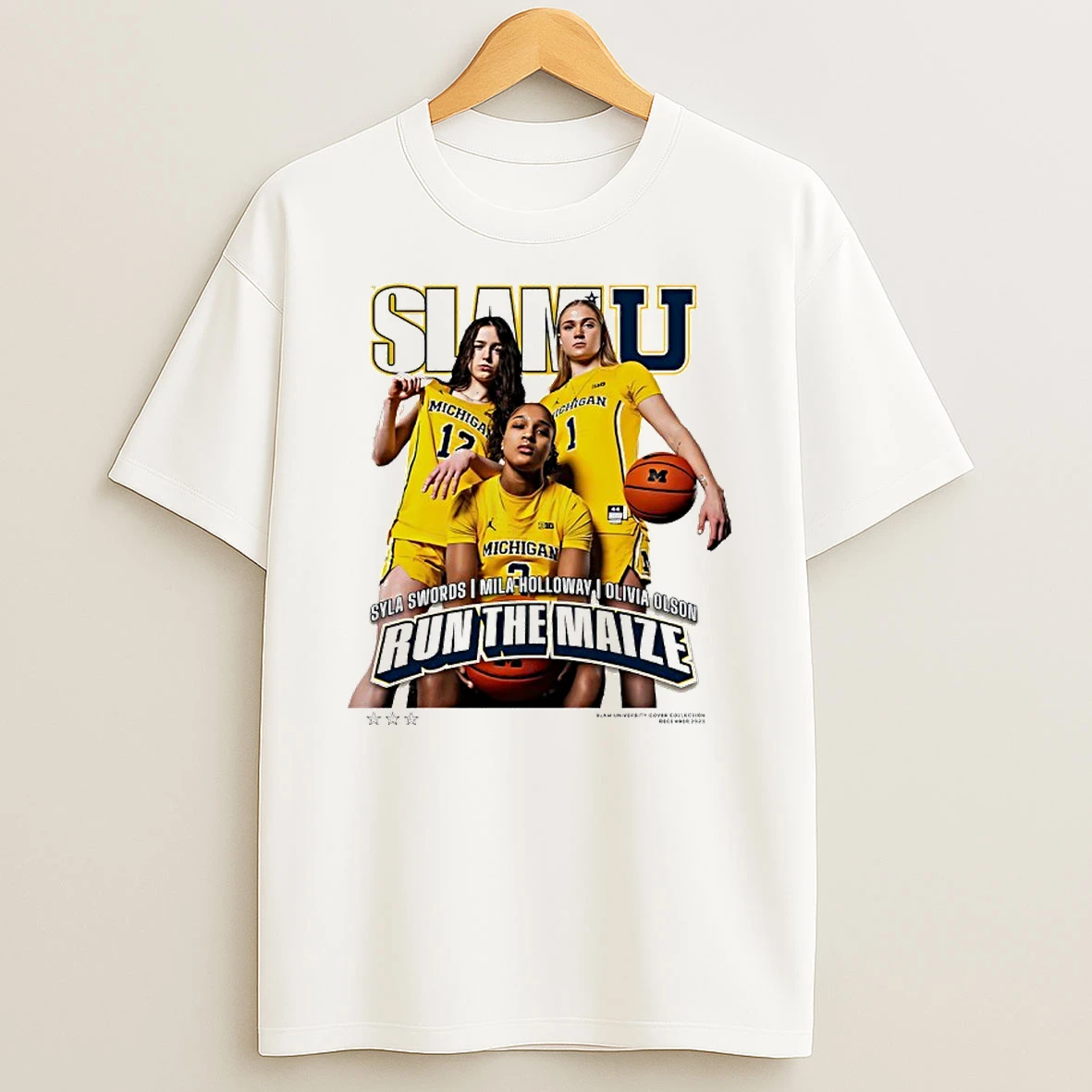 Slamu Syla Swords Mila Holloway Olivia Olson Run The Maize Michigan Wolverines T Shirt