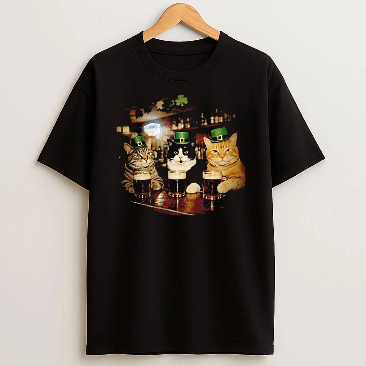 Saint Patrick Cats Graphic T Shirt