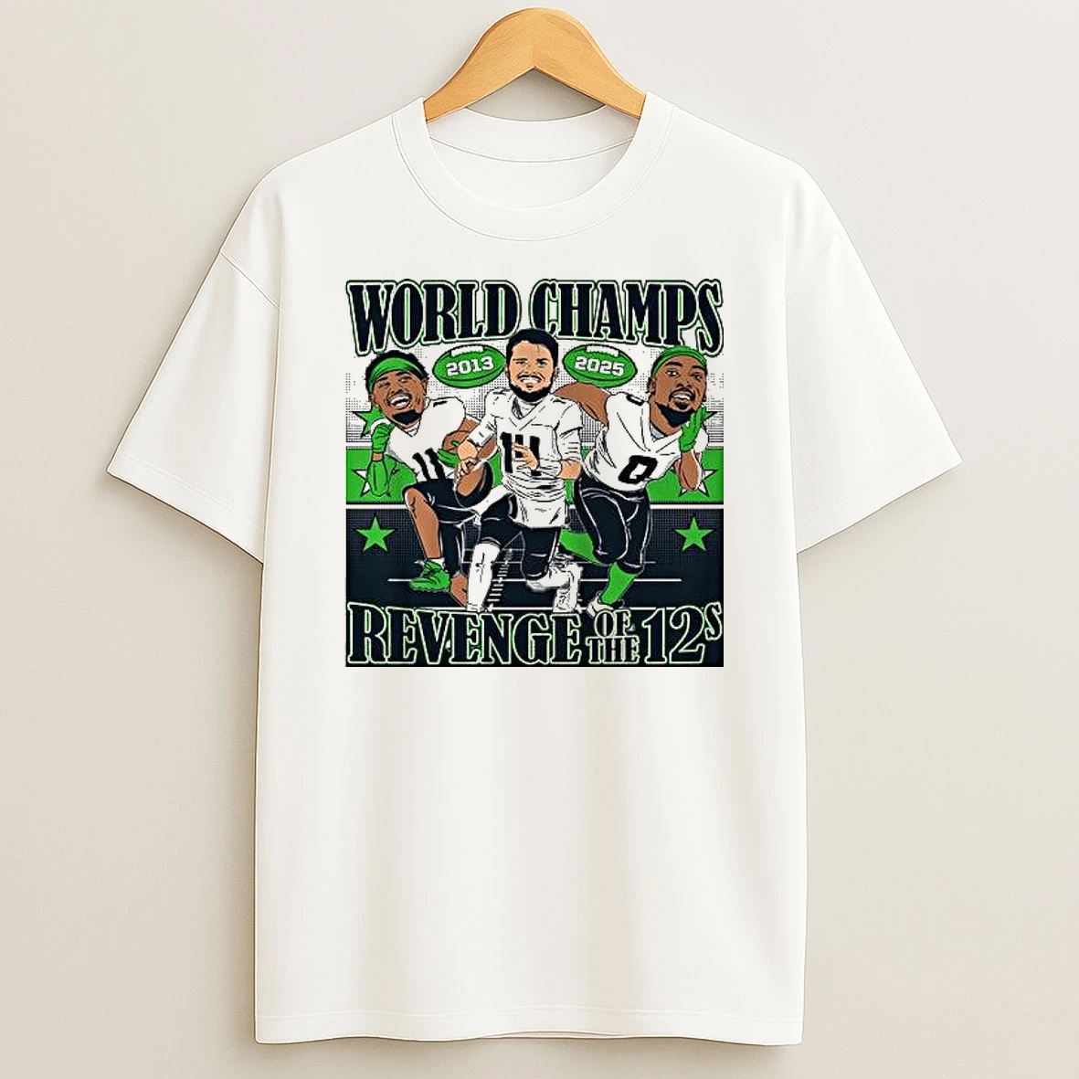 Sam Darnold Jaxon Smith Njigba Demarcus Lawrence World Champions Caricatures T Shirt