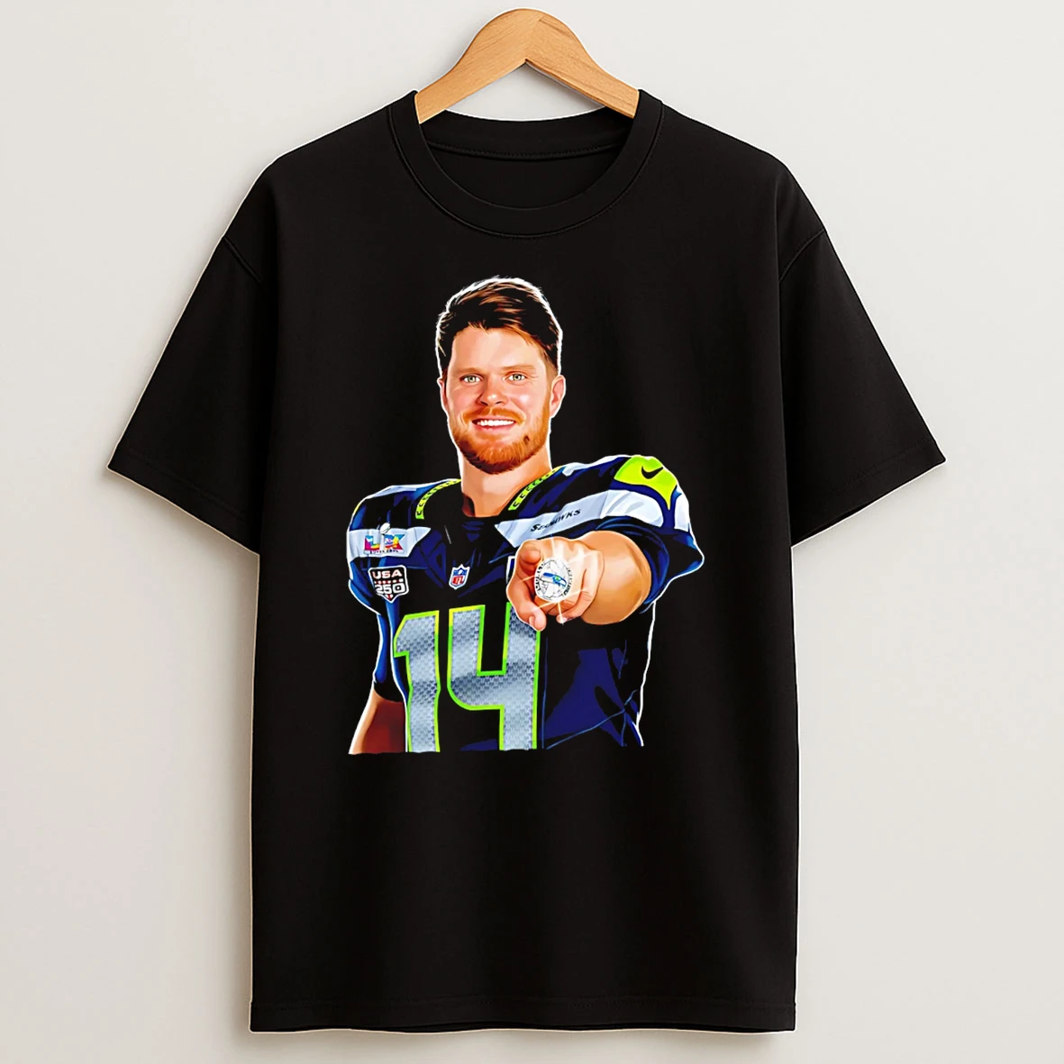 Sam Darnold Seattle Seahawks Champions Super Bowl Lx Ring T Shirt