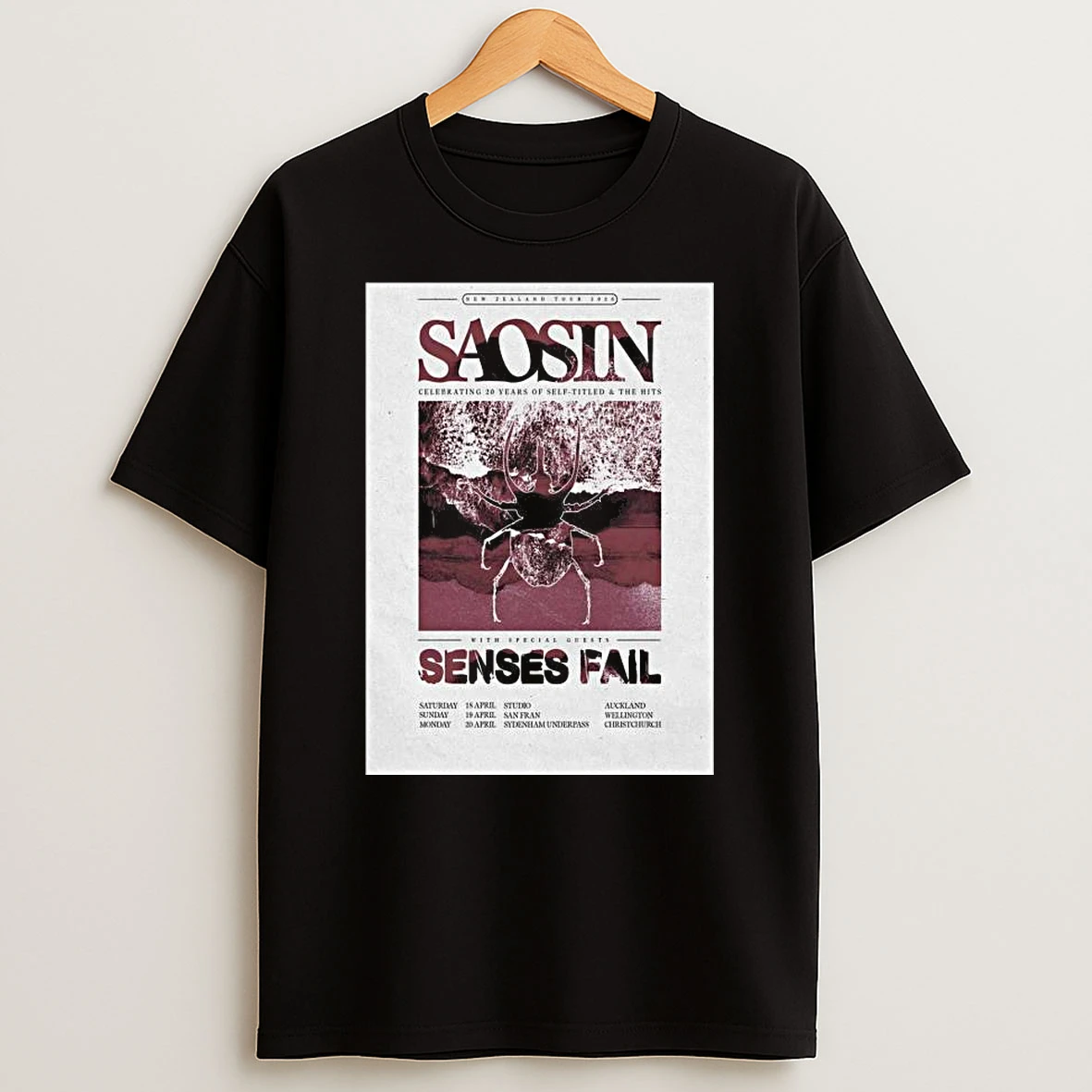 Saosin 2026 New Zealand Tour T Shirt