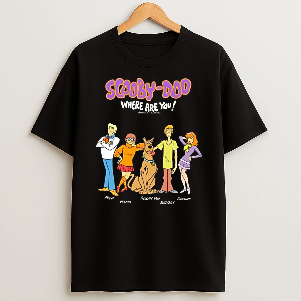Scooby Doo Where Are You 1970 Shaggy Fred Daphne Velma Cartoon T Shirt