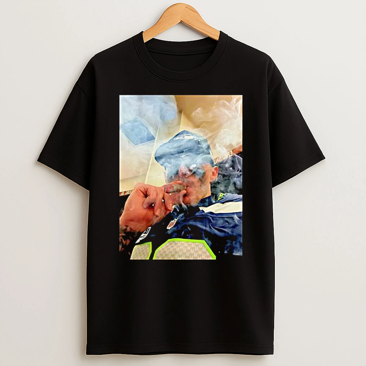 Seahawks Eric Saubert Smoking Ciga Graphic T Shirt