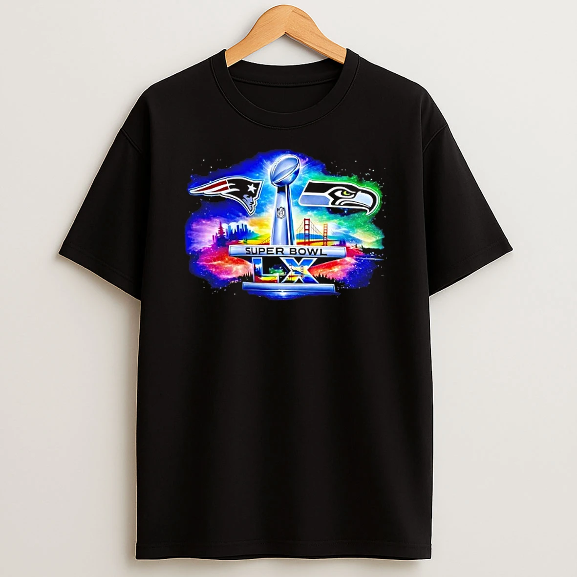 Seahawks Vs Patriots Super Bowl 2026 Nfl Football Championship Game Galaxy T Shirt