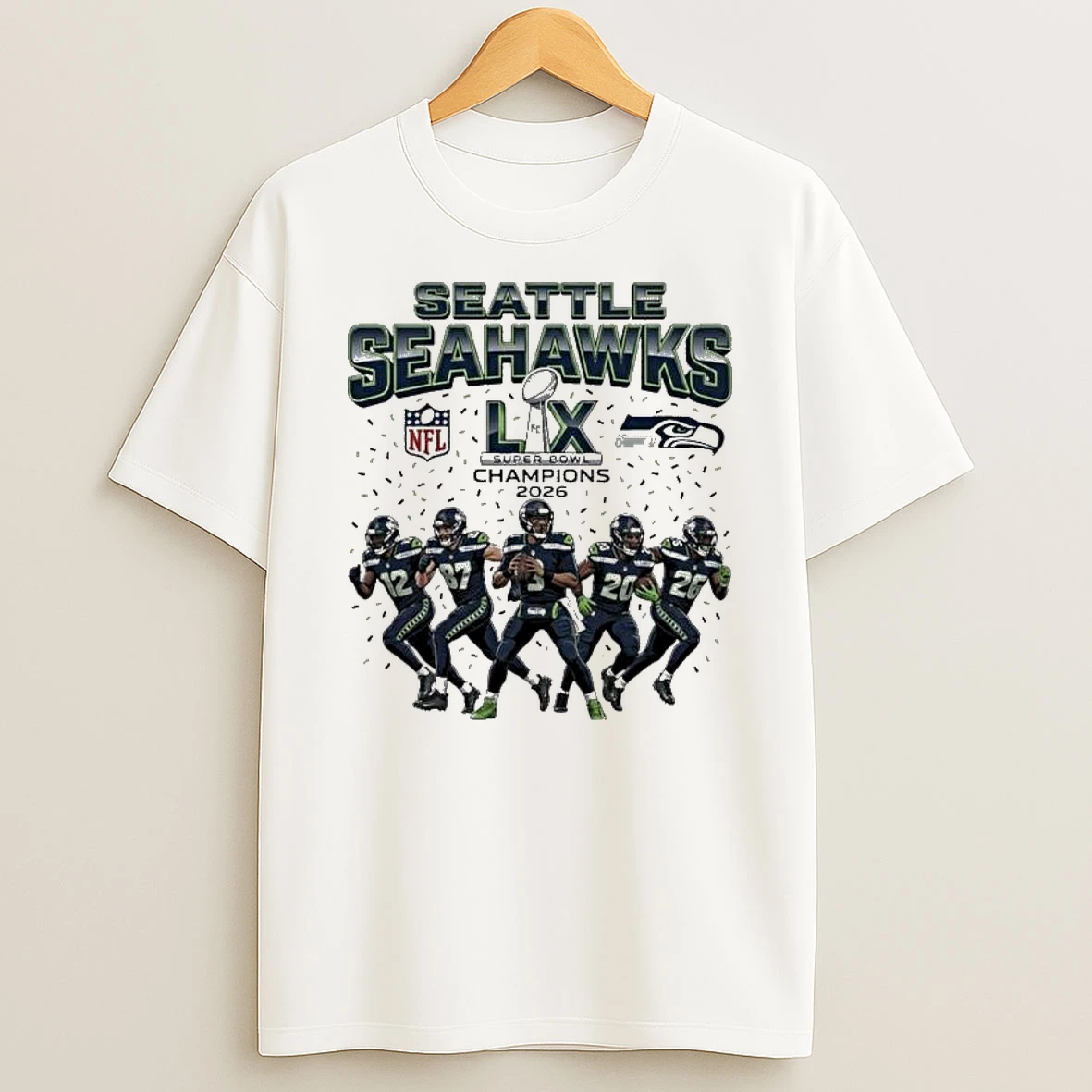 Seattle Football Champions 2026 Nfl Super Bowl Lx Game Day Victory Players T Shirt