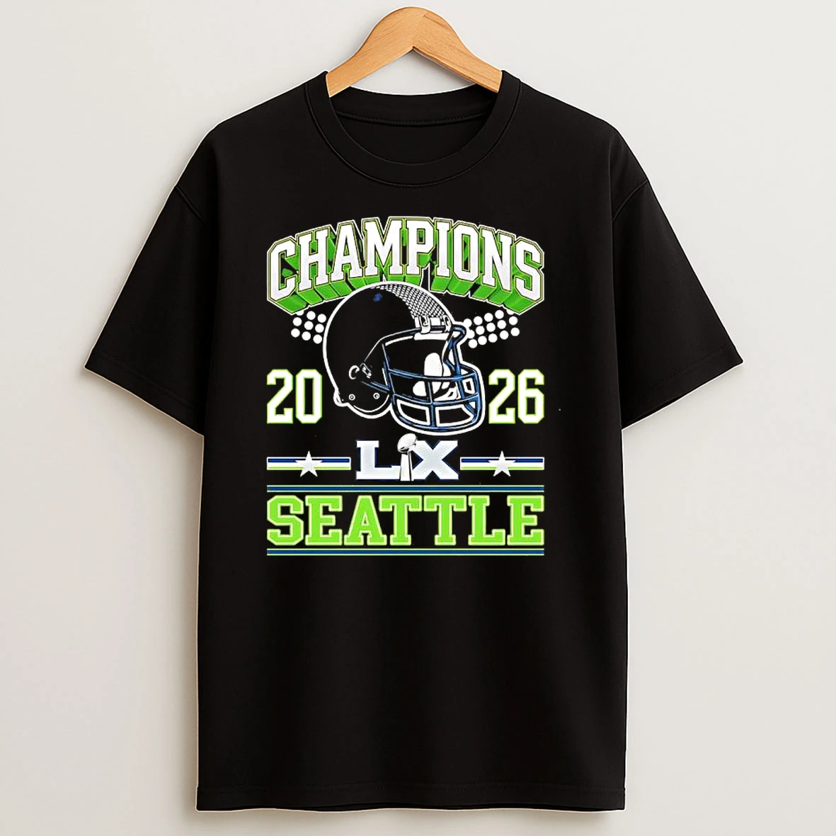 Seattle Football Champions Vintage 2026 Helmet T Shirt