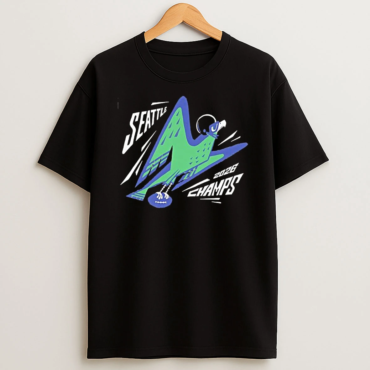 Seattle Seabird Football Seattle 2026 Champs Graphic T Shirt
